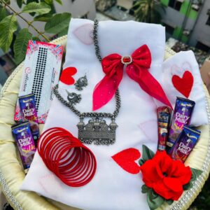 White Love Saree Gift Combo
